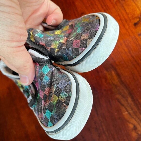 Vans Toddler Slip-On Shoes‎ Rainbow Checkerboard Size 6 - Picture 3 of 7